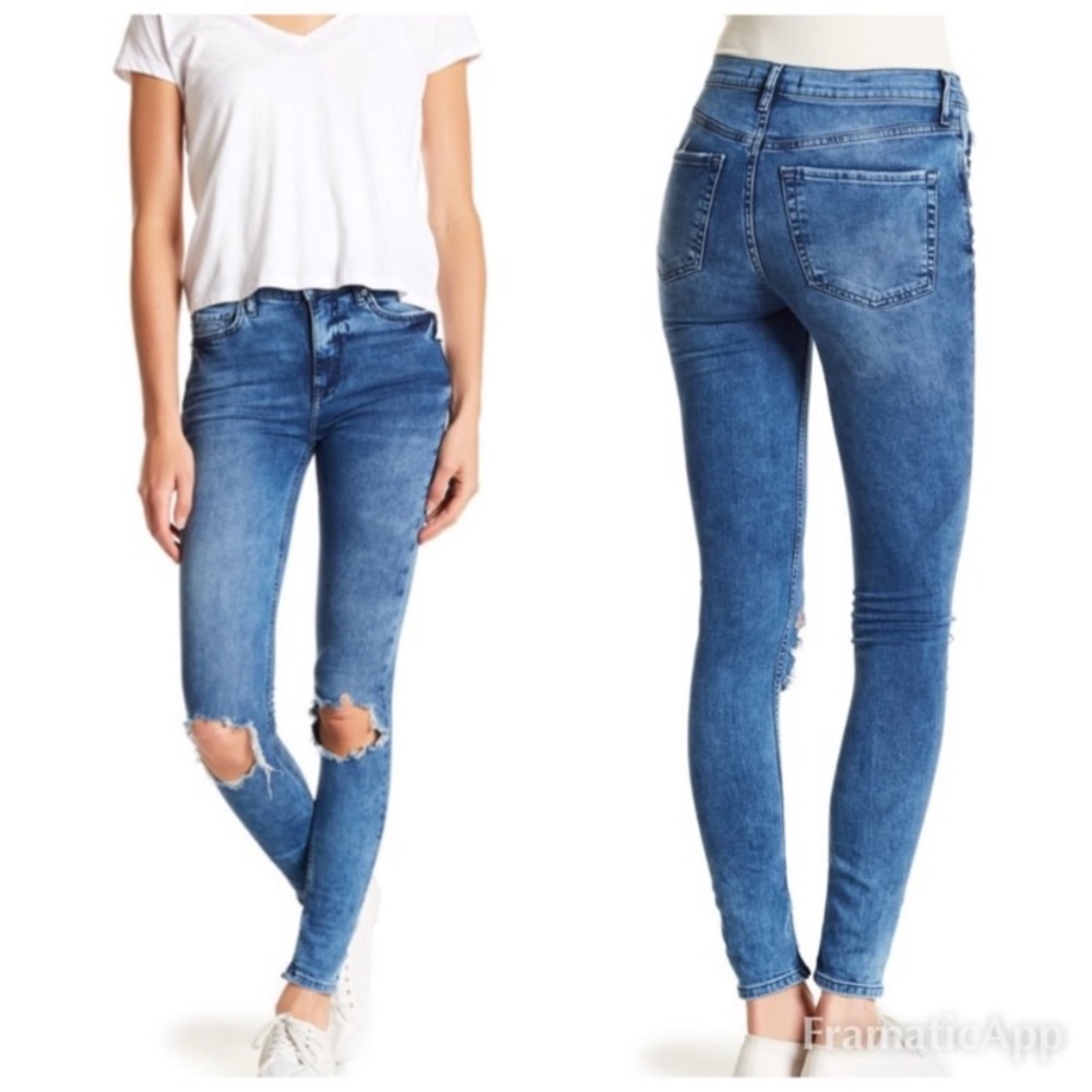 Free People Busted Knee High Rise Skinny Jean 28